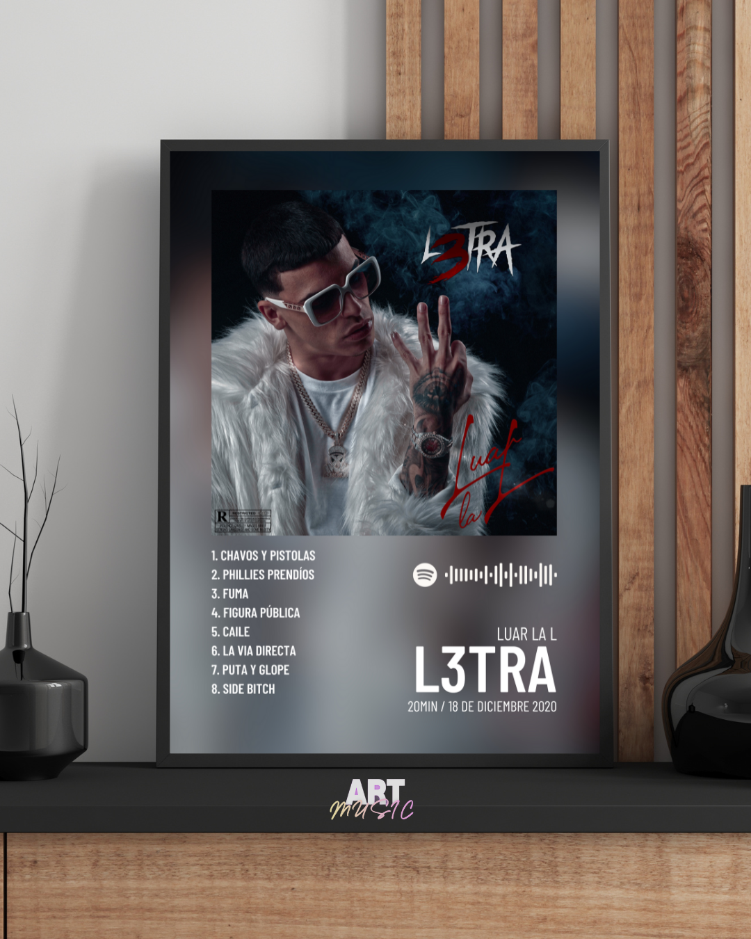 Cuadro L3tra de Luar La L – Arte Digital Urbano Estilo Spotify
