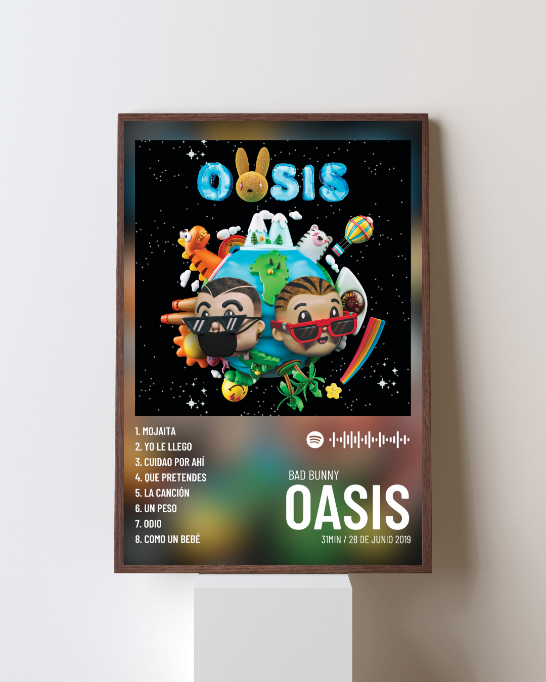 Cuadro Oasis de Bad Bunny – Estilo Spotify