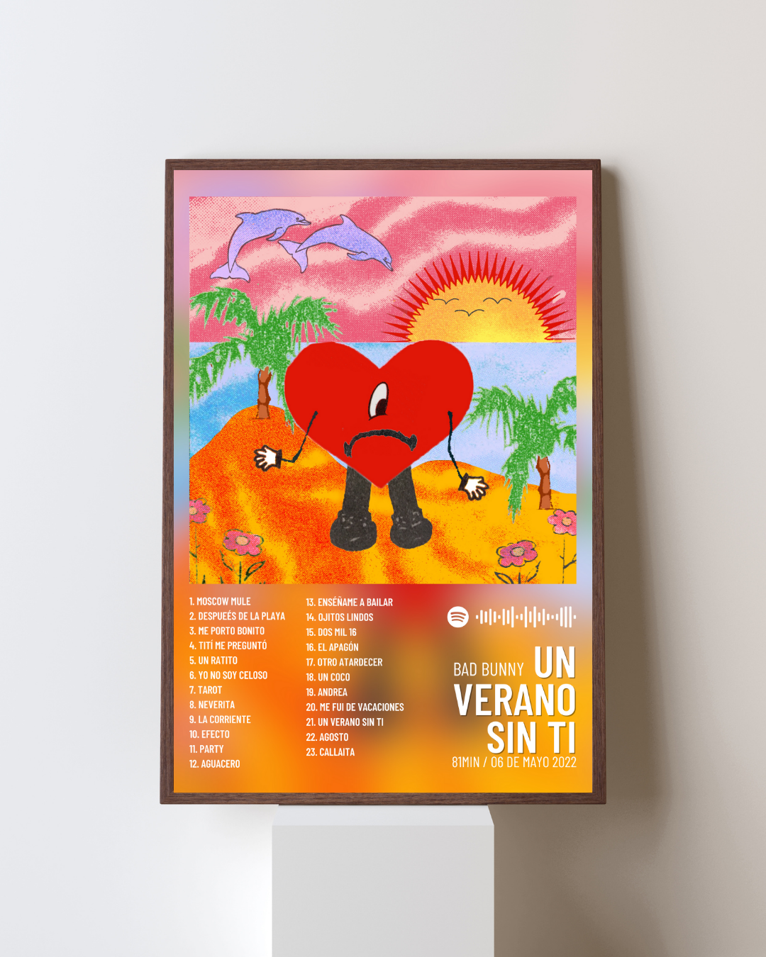 Cuadro Un Verano Sin Ti de Bad Bunny – Estilo Spotify