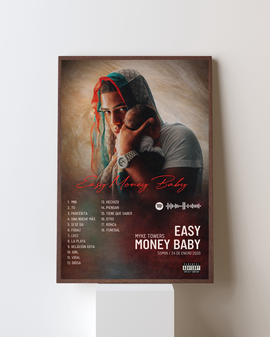 Cuadro Easy Money Baby de Myke Towers – Estilo Spotify