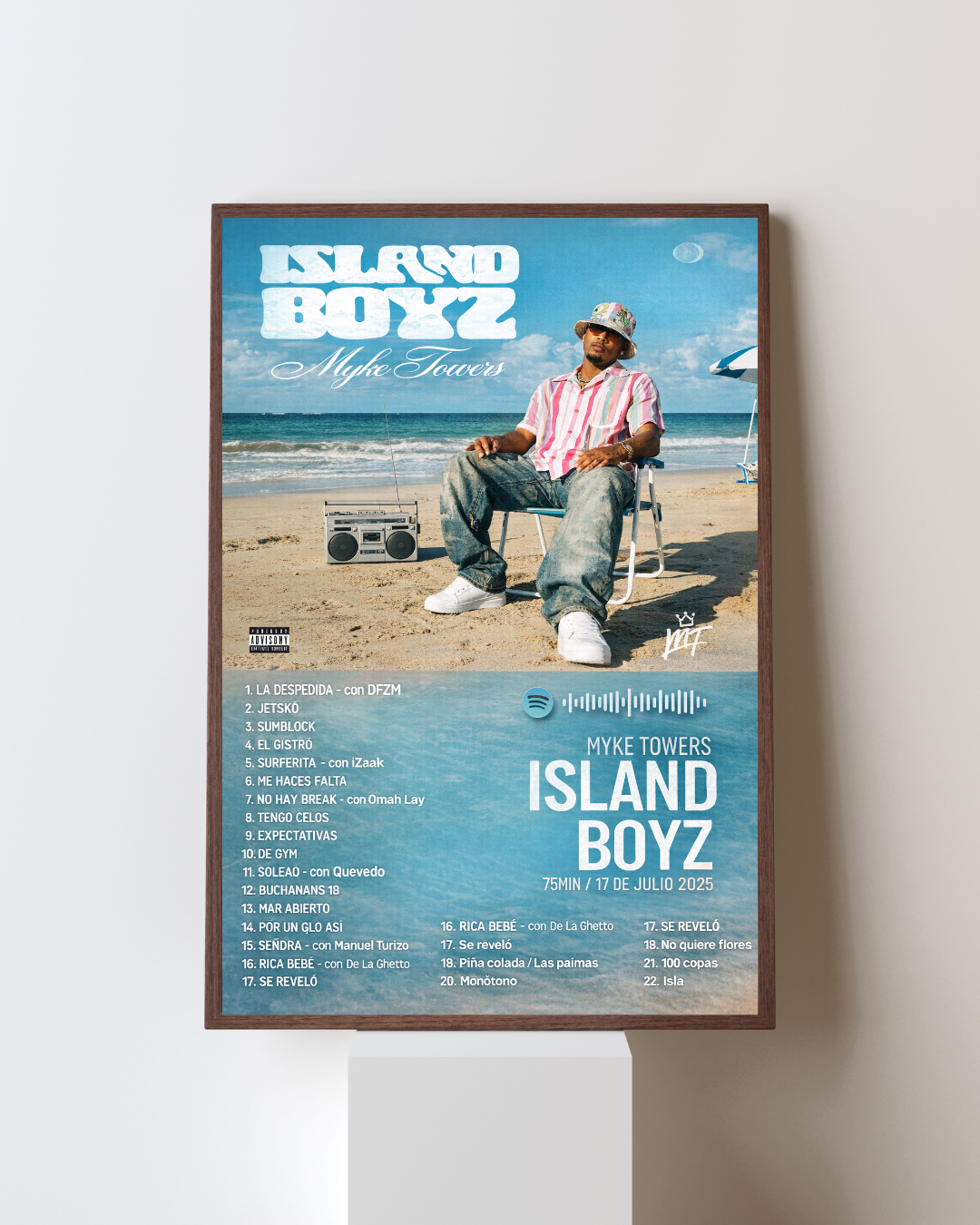 Cuadro ISLAND BOYZ de Myke Towers – Estilo Spotify