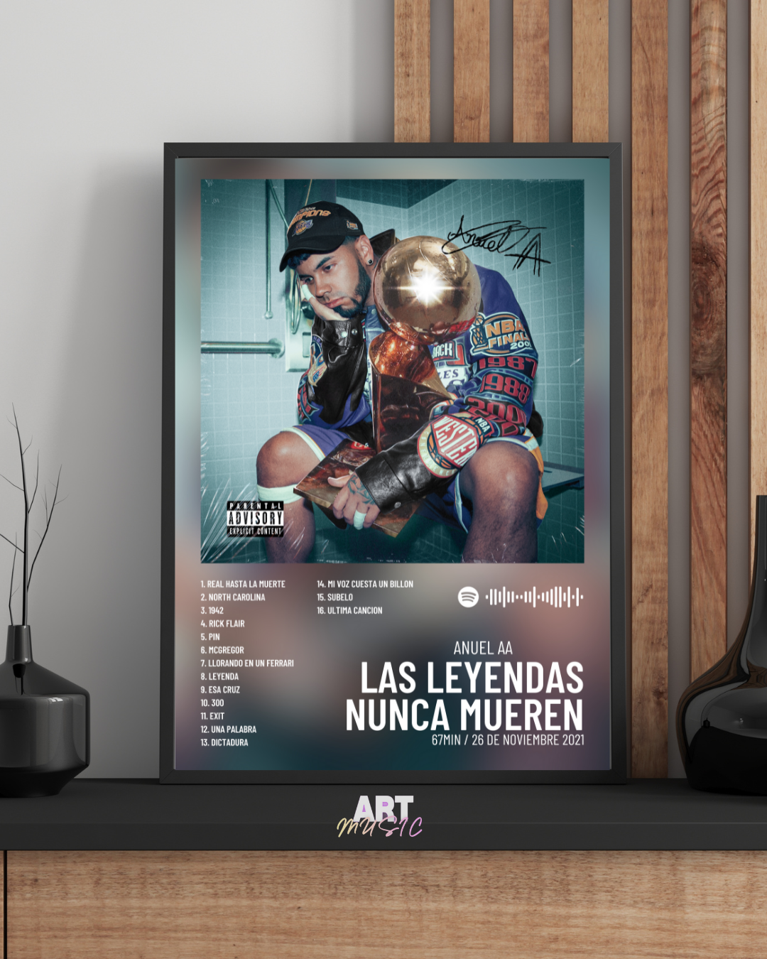 Cuadro Las Leyendas Nunca Mueren de Anuel AA – Arte Digital Urbano