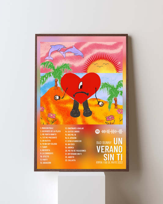 Cuadro Un Verano Sin Ti de Bad Bunny – Estilo Spotify