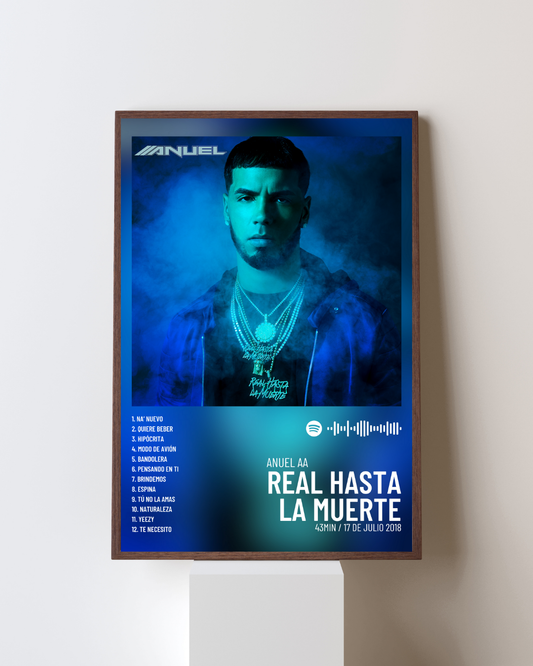Cuadro Real Hasta La Muerte de Anuel AA – Estilo Spotify