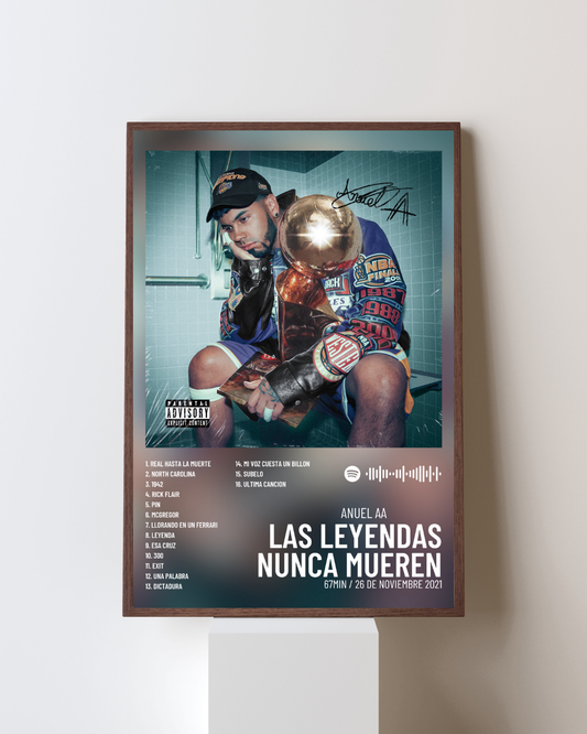 Cuadro Las Leyendas Nunca Mueren de Anuel AA – Estilo Spotify