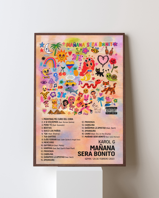 Cuadro Mañana Sera Bonito de Karol g –  Estilo Spotify