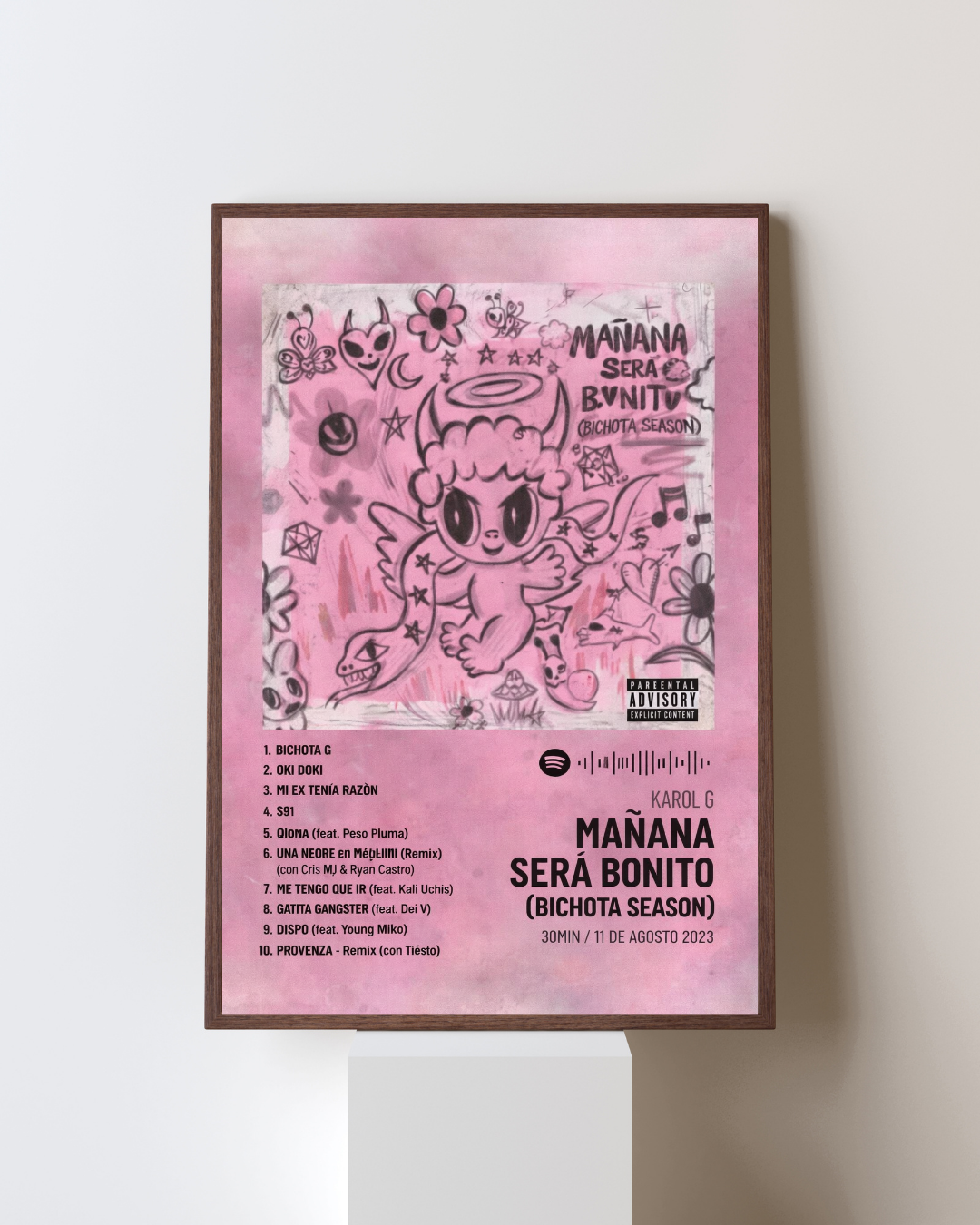 Cuadro Mañana Sera Bonito (Bichota Season) de Karol g  –  Estilo Spotify
